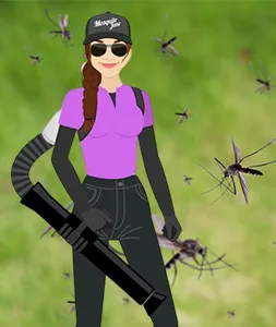 Mosquito Jane technician spraying
